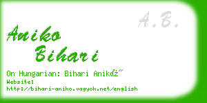 aniko bihari business card